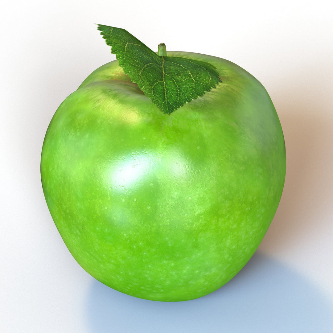 Green apple 3D model for films: 3ds Max - V-ray