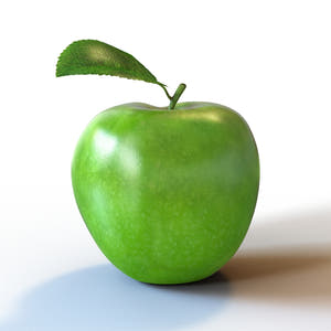 Game ready green apple 3D model Thumbnail