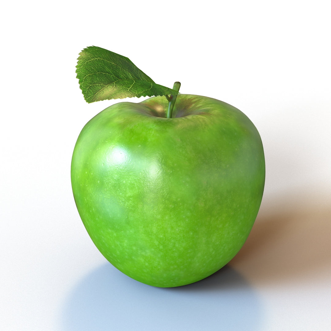 Low poly green apple 3D model for purchase