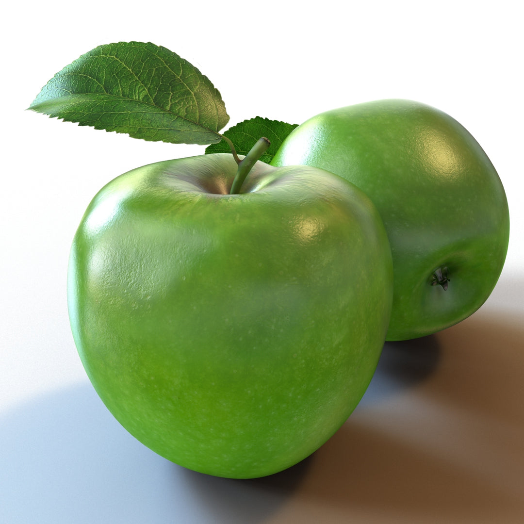 Low poly green apple 3D model for download