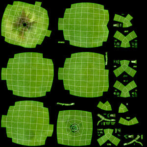 Green Apple 3D Model UVs Thumbnail