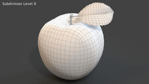 Green Apple 3D Model Thumbnail