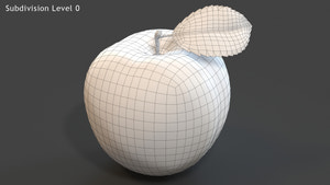 Green Apple 3D Model Thumbnail