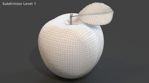 Green Apple 3D Model Thumbnail