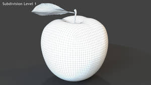 Green Apple 3D Model Thumbnail