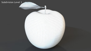 Green Apple 3D Model Thumbnail