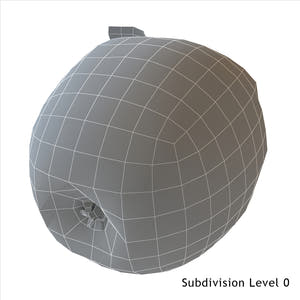 Green apple 3D model wireframe view  Thumbnail