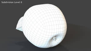 Green Apple 3D Model Thumbnail