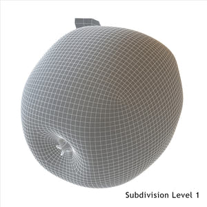 Green apple 3D model wireframe view  Thumbnail