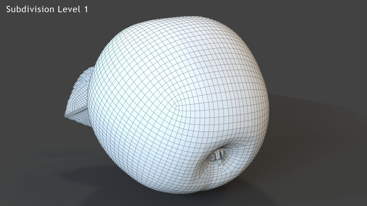 Green Apple 3d Model