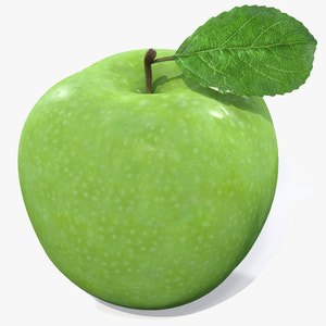Green Apple 3D Model Thumbnail