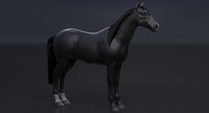 Black Horse 3D Model Thumbnail