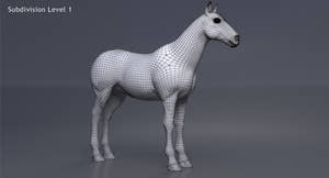 Horse Black 3D Model Thumbnail