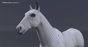 Horse Black 3D Model Thumbnail