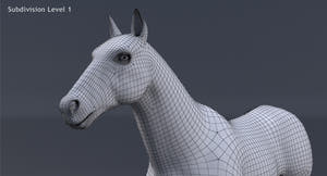Horse Black 3D Model Thumbnail