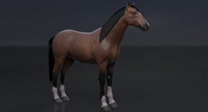 Horse Brown 3D Model Thumbnail