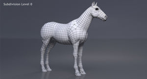 Brown Horse 3D Model V-Ray Thumbnail