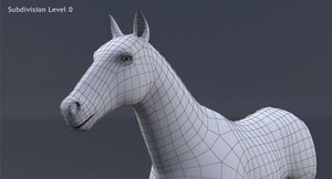 Brown Horse 3D Model V-Ray Thumbnail