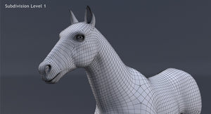 Brown Horse 3D Model V-Ray Thumbnail