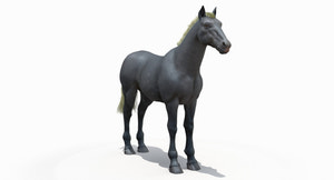 Grey Horse 3D Model Thumbnail
