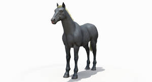 Horse Grey 3D Model Thumbnail
