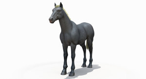 Horse Grey 3D Model Thumbnail