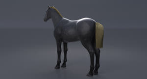 Horse Grey 3D Model Thumbnail