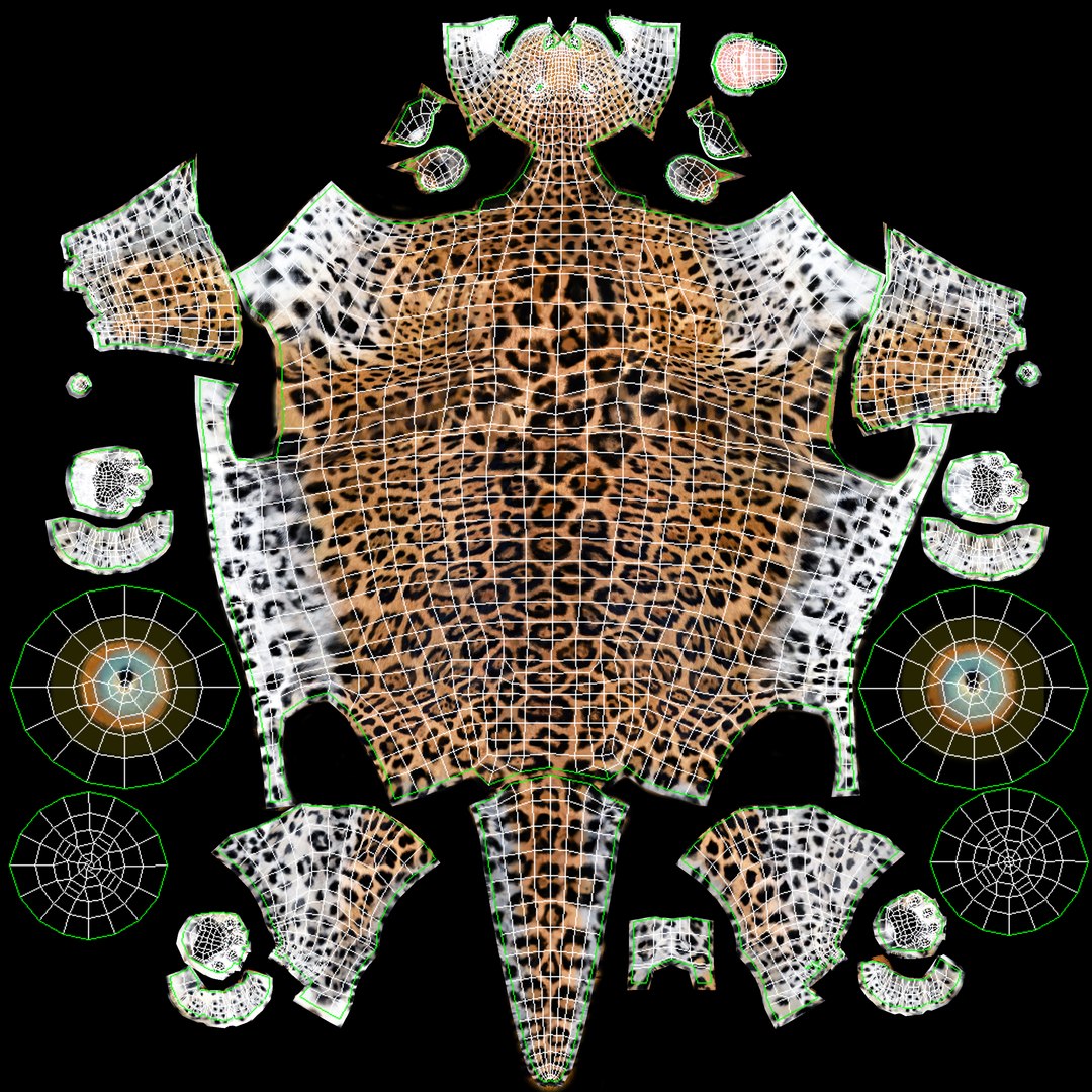 Jaguar Animated Fur 3D Model