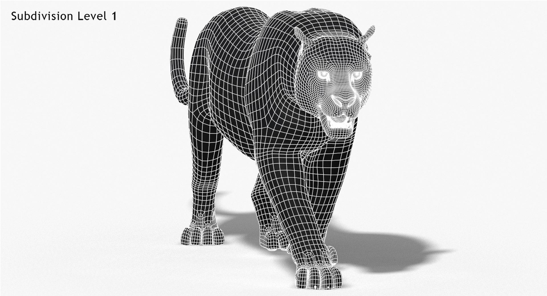 Jaguar Animated Fur 3D Model