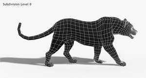 Jaguar Animated Fur 3D Model Thumbnail