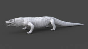 Komodo Dragon 3D Model Wireframe View 0 Thumbnail