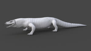 Komodo Dragon 3D Model Wireframe View 0 Thumbnail