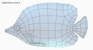 격자무늬 나비고기 3D 모델 Thumbnail