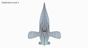 격자무늬 나비고기 3D 모델 Thumbnail