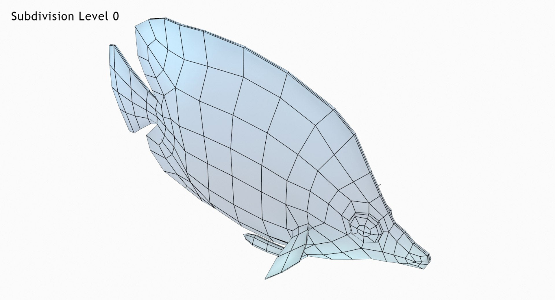 격자무늬 나비고기 3D 모델