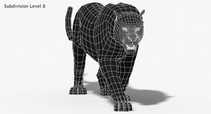 Animated Big Cats 3D Model Fur Thumbnail