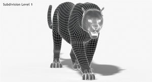 Animated Big Cats 3D Model Fur Thumbnail