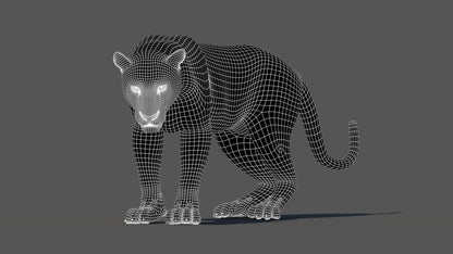 Leopard Animated Fur 3D Model