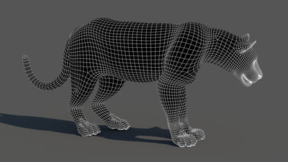 Leopard Animated Fur 3D Model