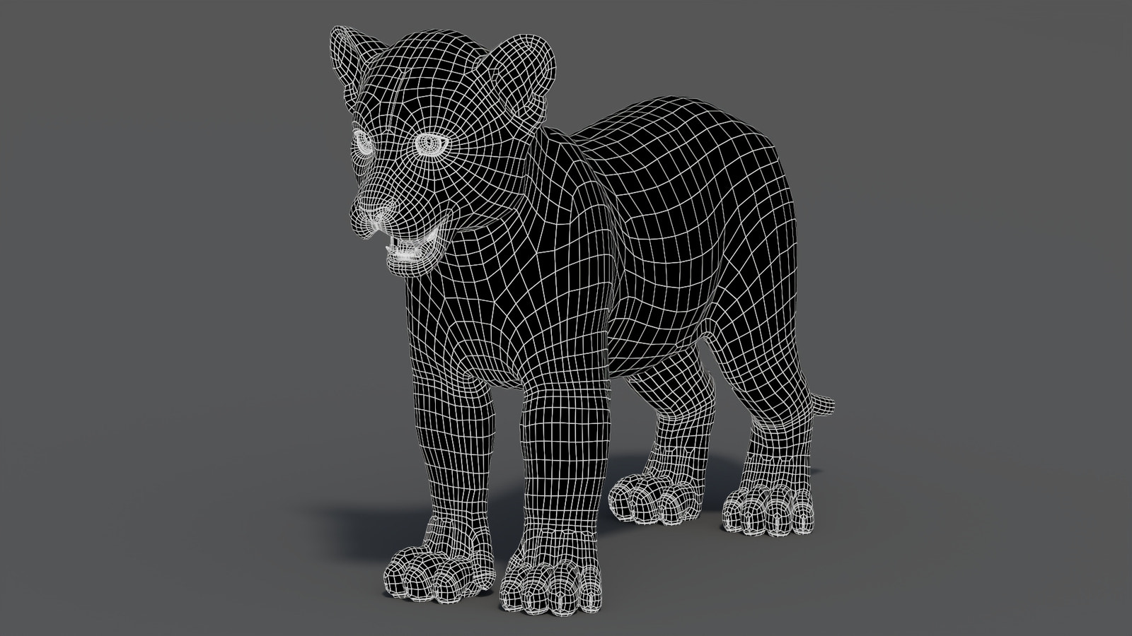Rigged Leopard Cub 3D Model
