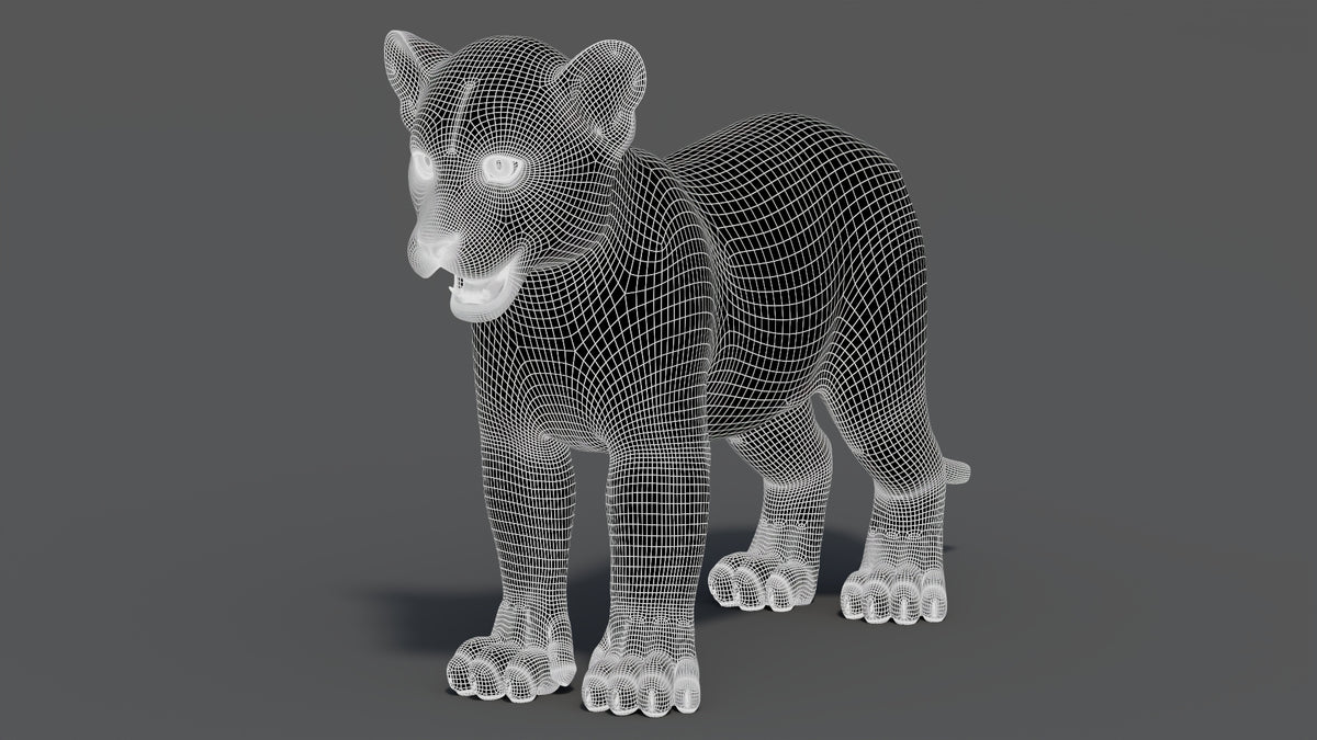 Rigged Leopard Cub 3D Model