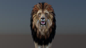 Game-Ready Lion 3D Model PBR Thumbnail