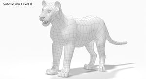 Animated Big Cats 3D Model Fur Thumbnail