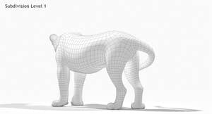 Animated Big Cats 3D Model Fur Thumbnail