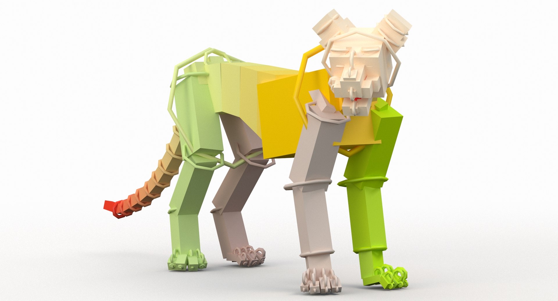 Rigged Lion 3D Model - CAT Motion Rig bones