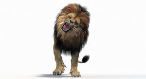Game-Ready Animated Lion 3D Model (Polygonal Mane) Thumbnail