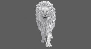 Lion 3D Model wireframe view Thumbnail