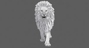 Lion 3D Model wireframe view Thumbnail