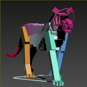 Animated Lioness 3D Model Riging Thumbnail