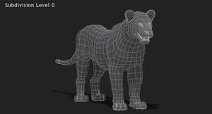 Animated Lioness 3D Model - Low-Poly Thumbnail